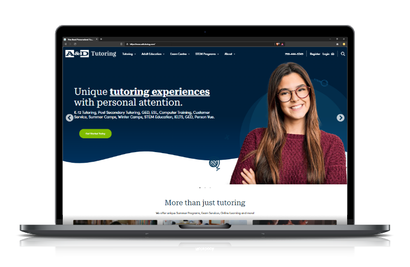 A&D Tutoring website preview