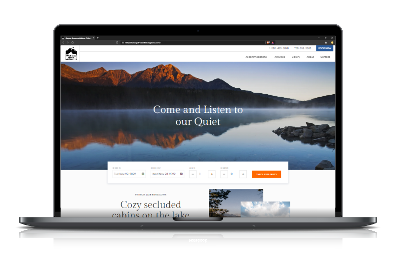 Patricia Lake Bungalows website preview