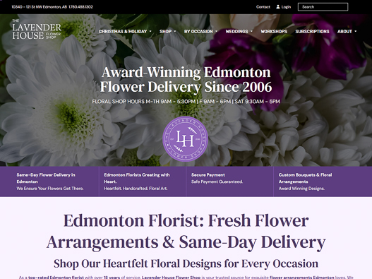 Web Design for the Lavender House  